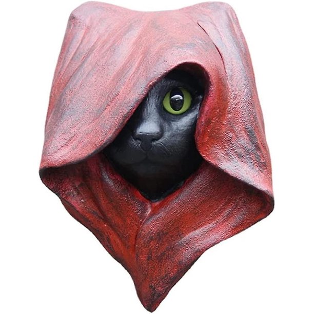 Estatuilla de gato brujo negro para Halloween, gato misterioso con capa - Decoración colgante de pared