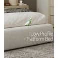 thumbnail image 5 of Queen Size Cream Bed Frame with 48'' Tall Upholstered Headboard, Quena Heavy Duty Platform in Soft Fabric, Low Profile, Free Assembly - Modern Style, Boho - Non-Slip, Wood Slats Support, 5 of 12