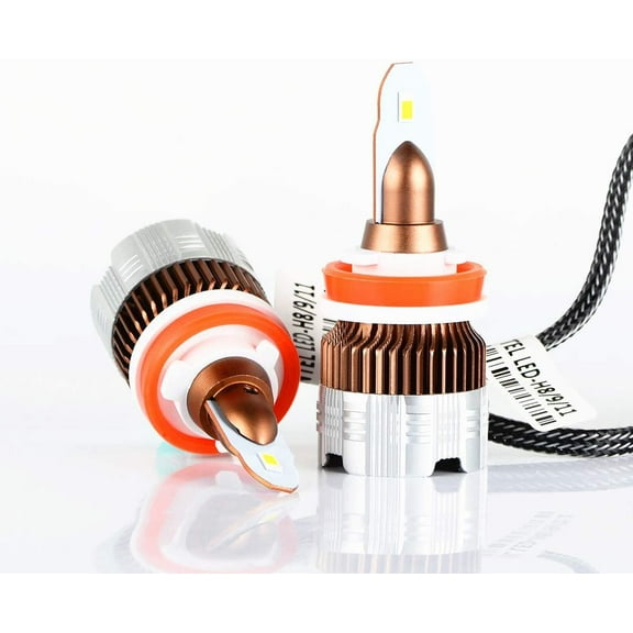 Alla Lighting INS H8 H9 H11 LED Bulbs 6000 Lumens Extremely Super Bright 6000K Xenon White SUPER Mini H11 LED Bulbs All-in-One Fog Light/DRL Bulbs