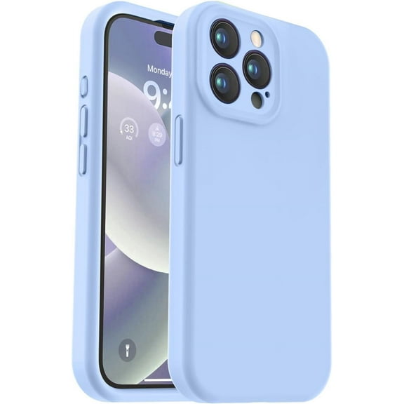Compatible with iPhone 15 Pro Max Case, Upgraded Premium Silicone, [Camera Protection] [Soft Anti-Scratch Microfiber Lining] Shockproof Phone Case for iPhone 15 Pro Max 6.7 inch - Light Blue