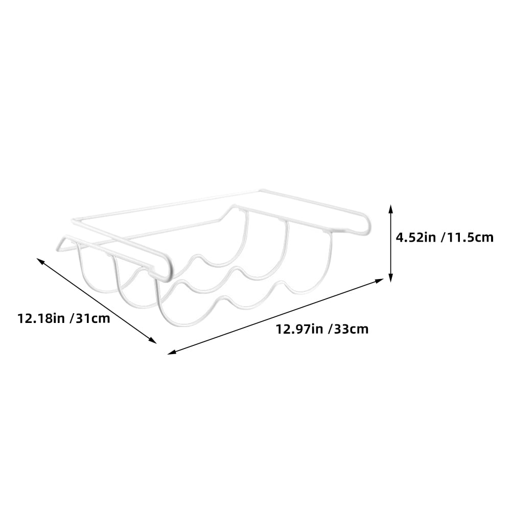 LOLIPPYY White Iron Wine Bottle Holder for Refrigerator Shelf, Under Shelf Organizer for Fridge Storage and Space Saving