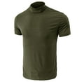 thumbnail image 3 of Jinda Men's Short Sleeve T-Shirt Soft Summer T Shirt High Neck Fashion Fitted Solid Lightweight Classic Comfy Musle Tee Army Green X-Large, 3 of 4