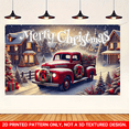 thumbnail image 2 of Christmas Wall Banner 70.9 x 43.3 Inch, Vintage Red Truck Merry Christmas Backdrop, Winter Snow Holiday Wall Decoration for Front Door, Party and Indoor Decor, 2 of 5