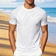 thumbnail image 4 of TKKCS Mens Slim Fit Crew Neck T Shirts- Lightweight Summer Casual Geometric Print Short Sleeve Basic Tees White Size 2XL, 4 of 6