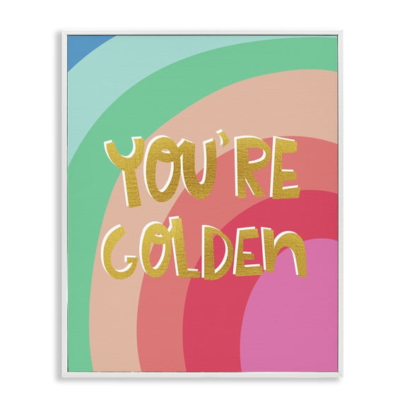 Stupell Industries Modern You're Golden Patterned White Framed Giclee Art, 24 x 30, by Pragya Kothari