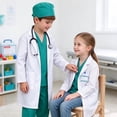 thumbnail image 4 of Kids Doctor Costume 9‑Piece, Scrub Doctor Outfit with White Lab Coat, Halloween Cosplay Dress‑Up Set for Girls 8‑12 Years Old, 4 of 5