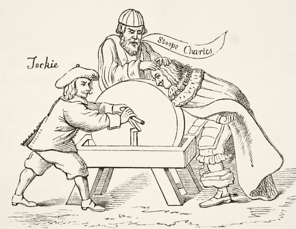 King Charles I Of England On The Grindstone Of Scottish Presbyterian Intolerance A Cartoon From 1651 From The National And Domestic History Of England By William Aubrey Published London Circa 1890 Can
