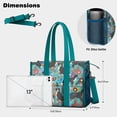 thumbnail image 5 of Teacher Tote Bag,Bernese Mountain and Flower Teacher Utility Tote Bag,Large Work Tote Bags for Women with Multiple Pockets,Top Zipper Closure,13.8x10.6x6.7 Inch, 5 of 5