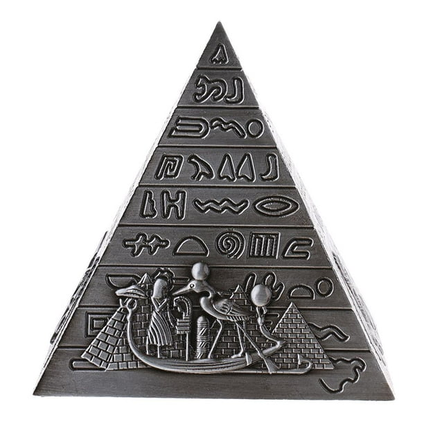Figura de pirámide de hierro de 10 cm, coleccionable, figuritas Fengshui, regalo de inauguración de la casa para gris