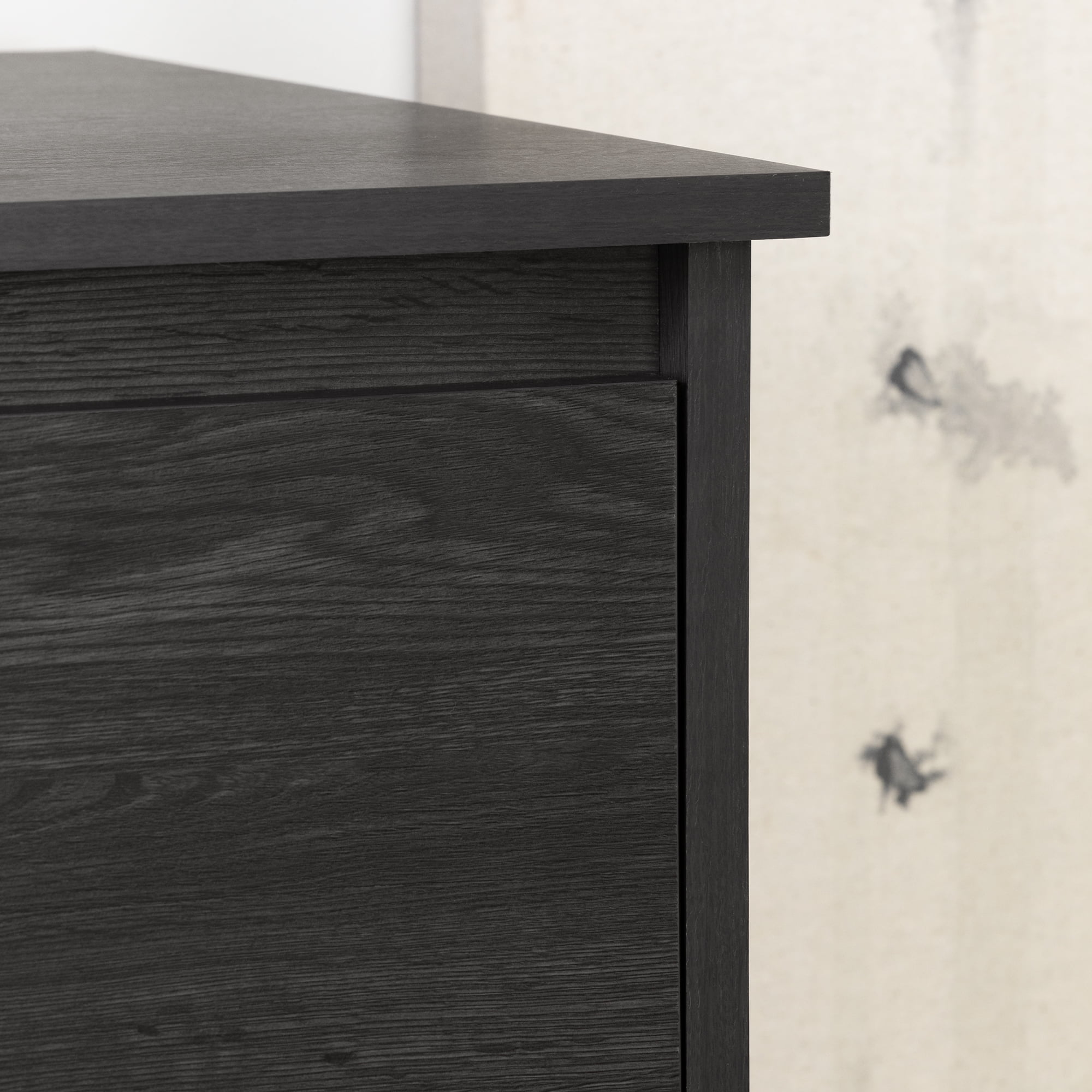 South Shore Tassio 1-Drawer Nightstand with Open Storage Space for Adult, in Gray Oak