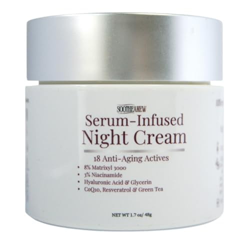 SootheAnew Anti-Aging Face Cream, Multi Peptide Cream, Deep Wrinkle Repair Cream, for Mature and Dry Skin, Peptide Night Cream 1.7 Fl Oz