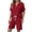 Wine, variant on Costeam Womens Crinkled Gauze 2 Piece Casual Outfit Half Button V Neck Roll Sleeve Tops Elastic Drawstring High Waist Shorts with Side Pockets Breathable Summer Loungewear Matching Sets