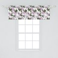 thumbnail image 2 of Ambesonne Peony Window Valance, Repeating Violet Tones Spring Blossom Flowers Pattern, Curtain Valance for Kitchen Bedroom Decor with Rod Pocket, 54" X 18", Pink Slate Brown, 2 of 3