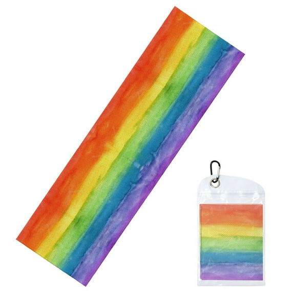 Abstract Striped Rainbow Cooling Towel 39.4"X11.8" Ice Sweat Towel Face Cooling Neck Cooler Wraps For Sports