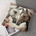 thumbnail image 7 of nygtbtfer Two Horse Head Throw Pillow Cover Pack of 2 Floral Heart Romantic Funny Animal Modern Pillow Covers Pink Velvet Washable Soft Living Room Decor Bedroom Cushion Pillow  White, 7 of 7