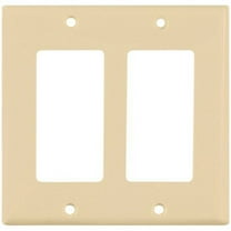 Cooper Wiring Devices 5152V  2-Gang Decorator GFCI Rocker Switch Wall Plate, Unbreakable Nylon, Standard Size, Ivory