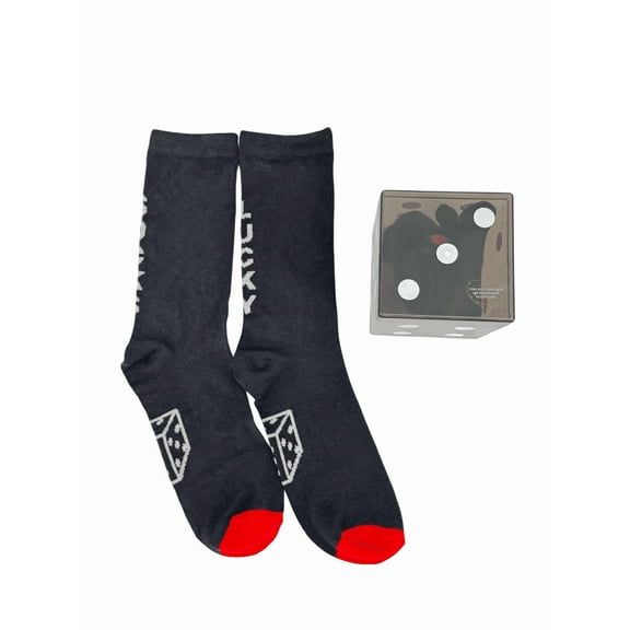 Lucky Dice Crew Socks in Dice Container, Multicolor, One Size Fits Most, Valentine's Day by Way To Celebrate
