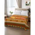 thumbnail image 3 of Queen Flat Sheet Only Farm Autumn Pumpkins Soft Microfiber Cooling Bedding Sheets Red Green Yellow Striped Flat Bed Sheet for Hotel,Home Decor, 3 of 9