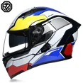 thumbnail image 3 of Casco de motocicleta modular abatible de cara completa para carreras, scooter, casco de motociclista, viseras dobles, aprobado por DOT, 3 of 5
