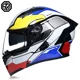 thumbnail image 3 of Casco de motocicleta modular abatible de cara completa para carreras, scooter, casco de motociclista, viseras dobles, aprobado por DOT, 3 of 5