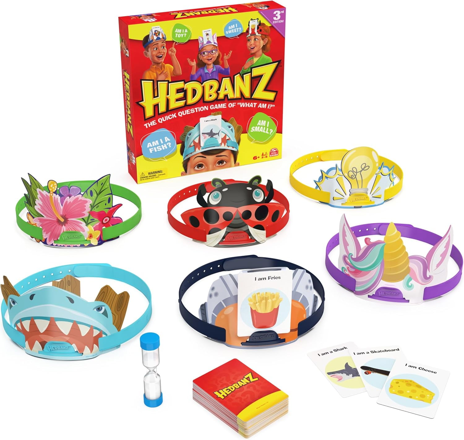 Hedbanz Board Game 3rd Edition, Family Guessing Game “What Am I?”, Ages 6+, 2–6 Players