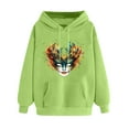 thumbnail image 3 of VBTAPA Womens 2025 Mardi Gras Hoodie Carnival Mask Print Long Sleeve Drawstring Hooded Sweatshirt Trendy Casual Pullover Hoodies Gifts for Teen Girls Green S, 3 of 6