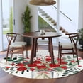 thumbnail image 3 of Round Rugs 8 Ft, Valentine Red Love Heart Non Slip Area Rugs for Kitchen Bedroom Entryway, Eucalyptus Leaves Rose Washable Carpet Runner Rug Floor Mats for Bedroom Home Decor, 3 of 9