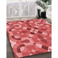 thumbnail image 3 of Ahgly Company Tapis Rond Lavable en Machine Intérieur Transitionnel Rouge, 8 Pieds Rond, 3 of 7