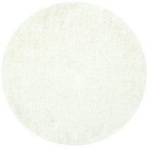 SAFAVIEH Popcorn Solid Polyester Shag Area Rug, Ivory, 8' x 8' Round