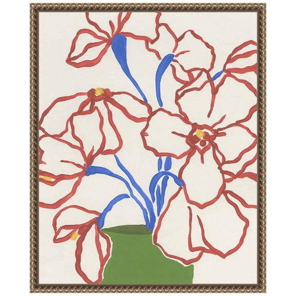 Amanti Art Petal Perimeter Bouquet I Framed Canvas Wall Art Print