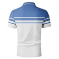 thumbnail image 3 of Fnnxeal Mens Polo Shirts Pullover Short Sleeve Casual Collared Summer Button Polo Blue Shirts for Men Size 3XL, 3 of 7