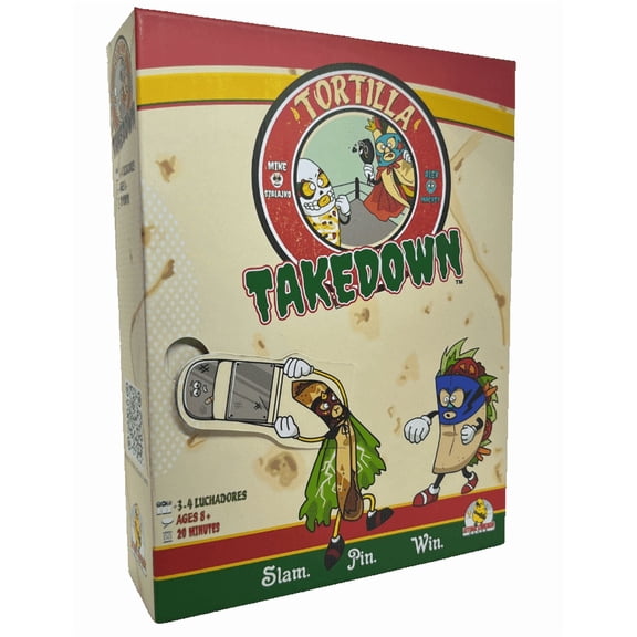 Tortilla Takedown by Lethal Chicken Games: A hilarious luchador food fight card game for ages 8 with fast-paced, family-friendly fun.