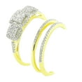 thumbnail image 4 of Midwest Jewellery 1/2cttw Diamond Wedding Set 3pc 10K Yellow Gold 3 Stone Style Halo 7mm Wide(0.5cttw), 4 of 4