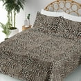 thumbnail image 3 of Ambesonne Leopard Print Fitted & Flat Sheet with Sham 3 Pcs Set, Classic Wild Cat Skin, Twin XL, Dark Brown Beige and Camel, 3 of 5