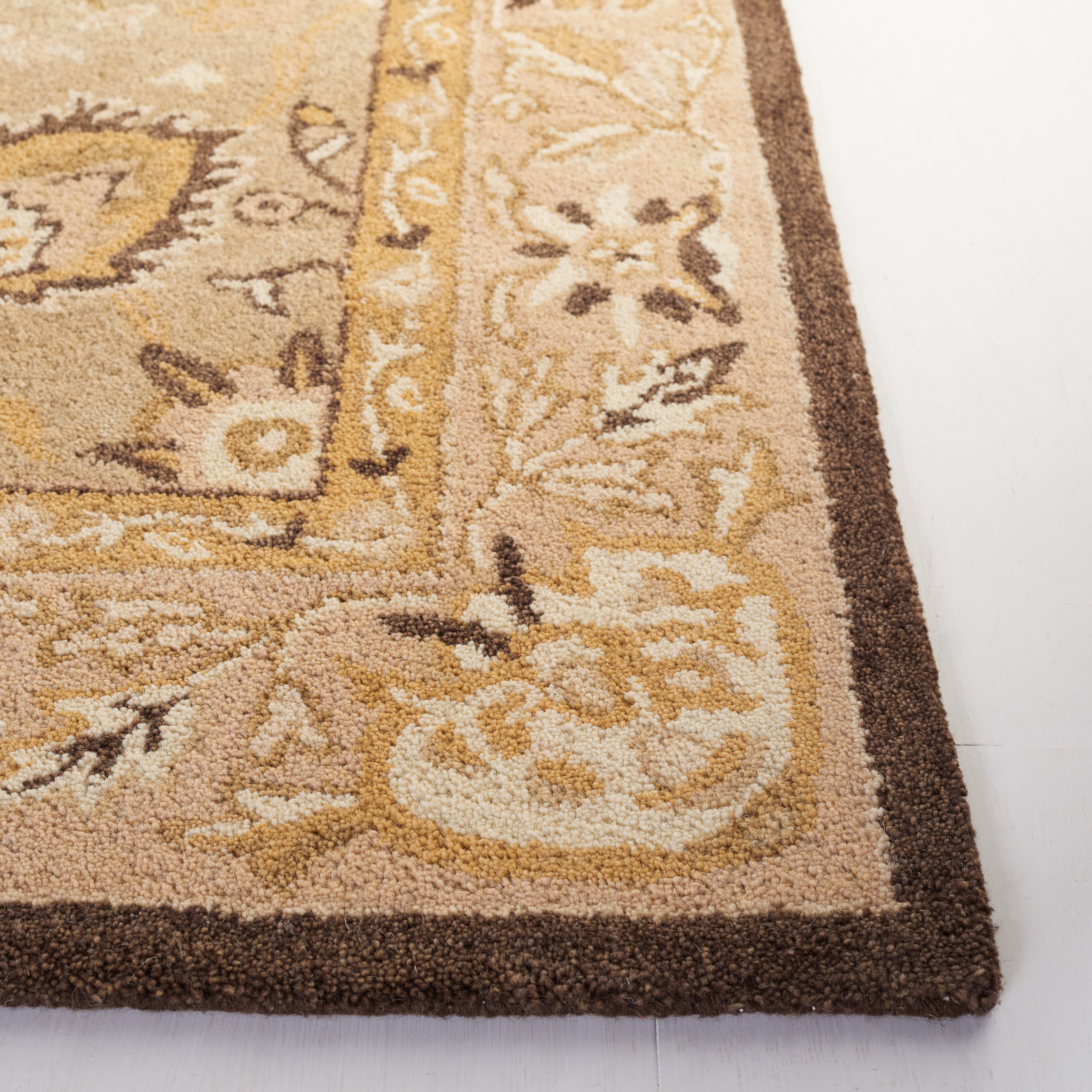 SAFAVIEH Anatolia Venice Floral Wool Area Rug, Sage/Beige, 3' x 5'