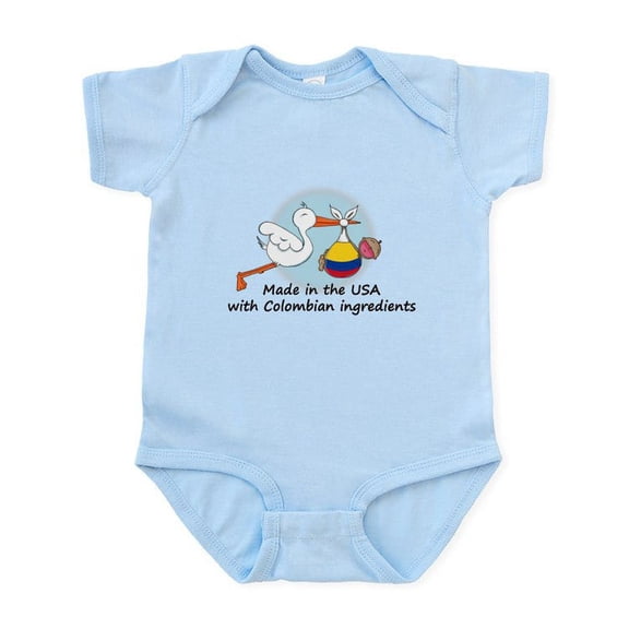 CafePress - Stork Baby Colombia USA Infant Bodysuit - Baby Light Bodysuit, Size Newborn - 24 Months