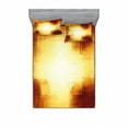thumbnail image 2 of Ambesonne Abstract Fitted Sheet & Pillow Sham Set, Modern Grid Design, Twinxl, Dark Orange and Yellow, 2 of 3