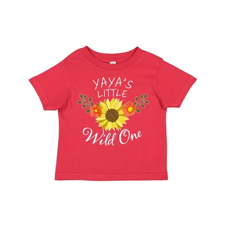 

Inktastic Yaya s Little Wild One with Beautiful Sunflower Gift Toddler Boy or Toddler Girl T-Shirt