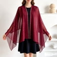 thumbnail image 2 of OIOLOYJM Women's Chiffon Shawl Summer Casual Elegant Lightweight Party Wrap for Wedding & Evening Dress #Wine006, 2 of 4