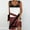 Wine, variant on Munlar Sleeveless Women's Sun Dress V Neck Dress Summer O-Ring Casual Geometric Mini Dress