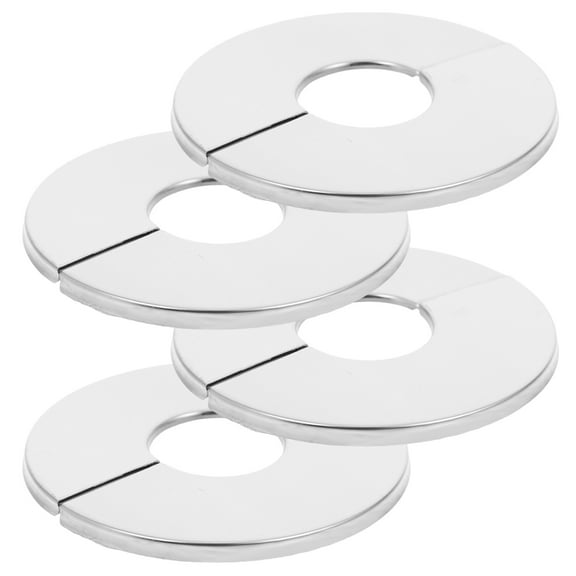 FONDOTIN 4Pcs Stainless Steel Decorative Pipe Cover Plates for Kitchen Bathroom Wall and Sink