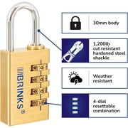 Brinks Solid Brass 30mm Resettable Combination Padlock with 1 3/16in Shackle
