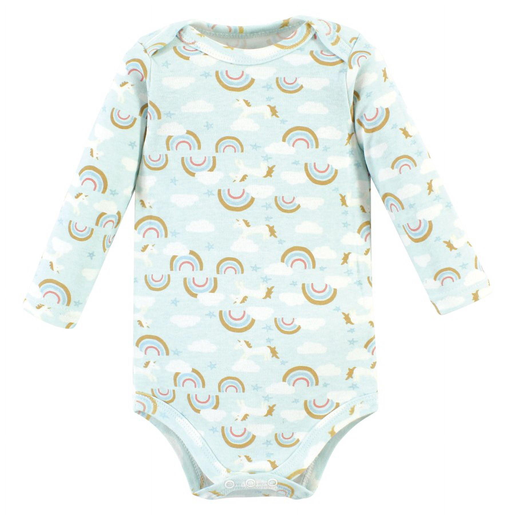 Hudson Baby Cotton Long-Sleeve Bodysuits, 3-Pack, Newborn- 24 Months