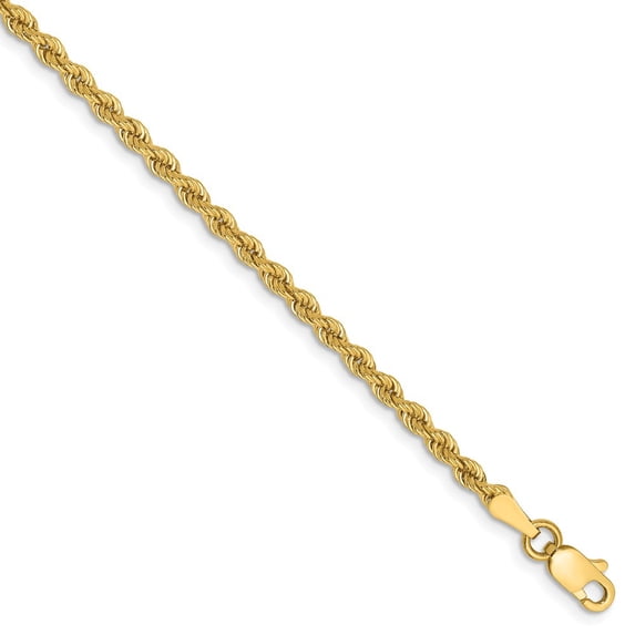 14k 2.5mm Handmade Regular Rope Chain