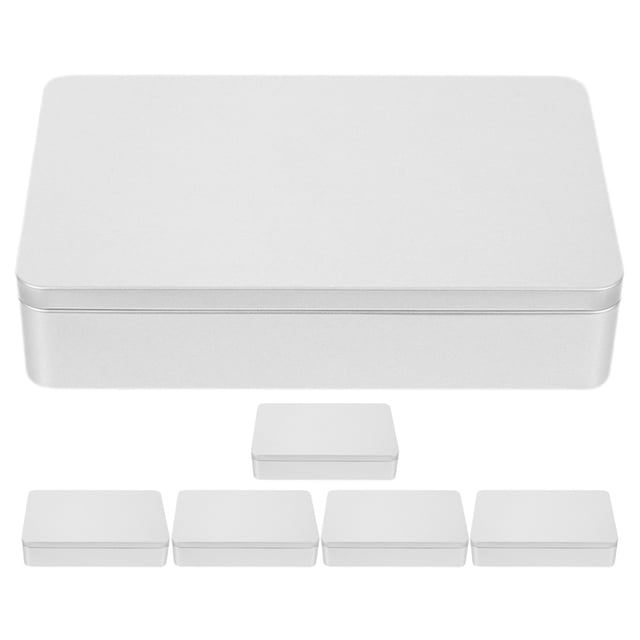 6pcs Small Bead Organizers Storage Containers with Lid Beads Cases Tinplate Jewelry Boxes