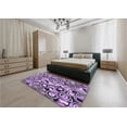 thumbnail image 4 of Ahgly Company Indoor Rectangle Patterned Purple Iris Purple Area Rugs, 2' x 4', 4 of 6