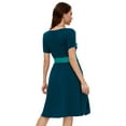 thumbnail image 2 of Women's Summer Maternity Dress Short Sleeve Pleated Waist Dress with Pockets, 2 of 3