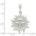 thumbnail image 3 of 925 Sterling Silver Solid Concave Polished Sun Pendant Necklace 32x24mm Wide Pendant for Women, 3 of 4