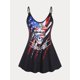 thumbnail image 1 of Top Cami de Talla Extra con Estampado de Bandera Americana Rosegal Camisetas sin mangas de talla grande, 1 of 5
