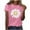 Pink, variant on Mingw T Shirts for Women Sunflower Print T Shirt Round Neck Tee Summer Comfortable Fabric Tops for Women Blouse